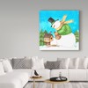 Trademark Fine Art Melinda Hipsher 'Snowman Green Bird' Canvas Art, 18x18 ALI31273-C1818GG